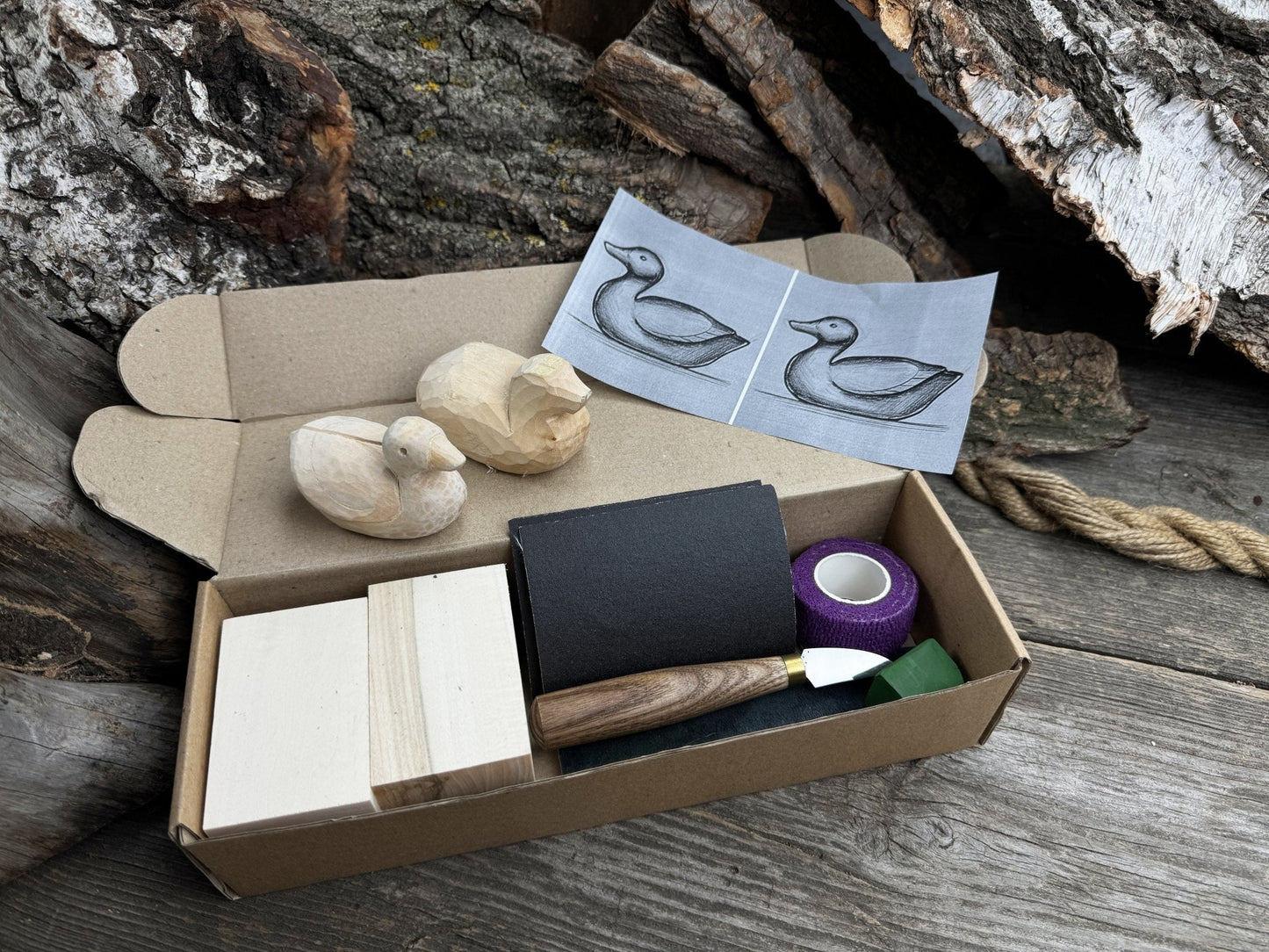 Duck Carving Kit - Complete Starter Whittling Kit for Beginners, Adults, Teens, and Kids
