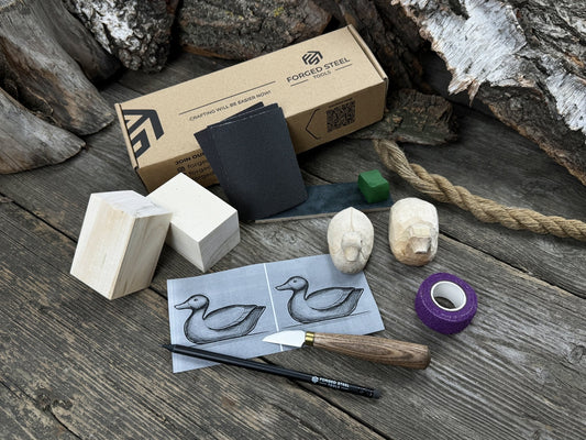 Duck Carving Kit - Complete Starter Whittling Kit for Beginners, Adults, Teens, and Kids