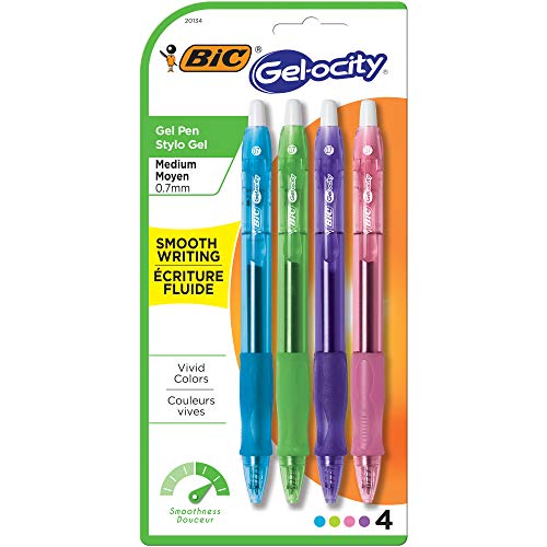 BIC RLCAP41-AST Multi Color Gelocity Fashion Pen 4 Pack