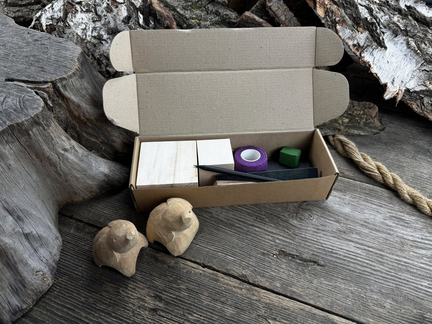 Elephant Carving Kit - Complete Starter Whittling Kit for Beginners, Adults, Teens, and Kids