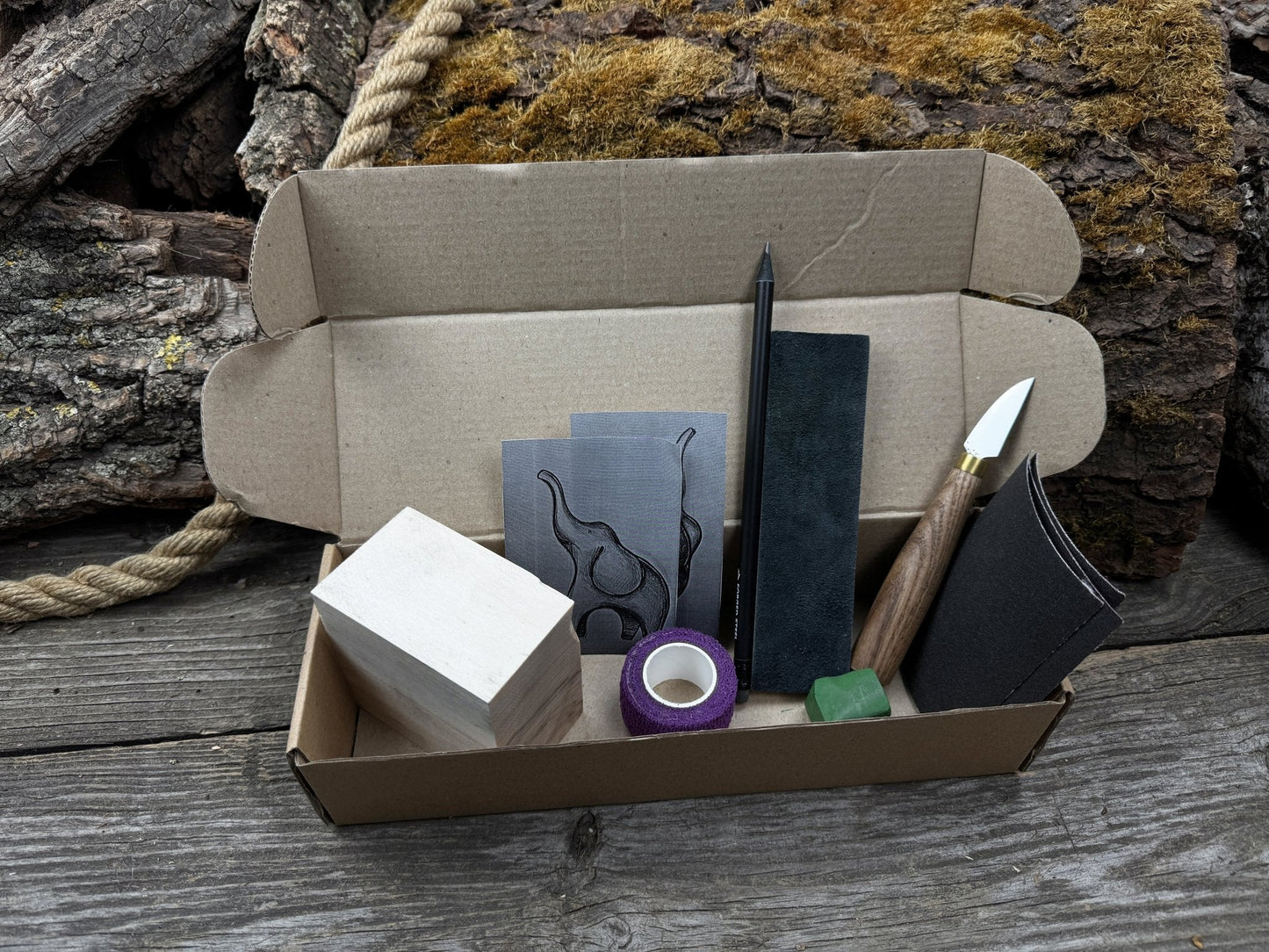 Elephant Carving Kit - Complete Starter Whittling Kit for Beginners, Adults, Teens, and Kids