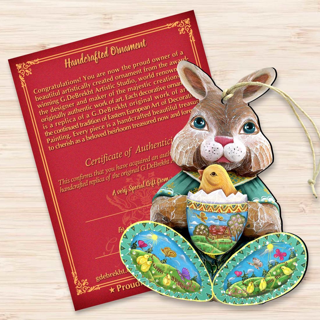 Easter Bunny Christmas Wooden Ornaments by G. DeBrekht - Christmas Decor - 8144502