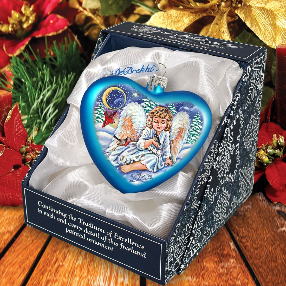 Girl Angel Glass Ornament by G. DeBrekht - Christmas Decor - 753-011