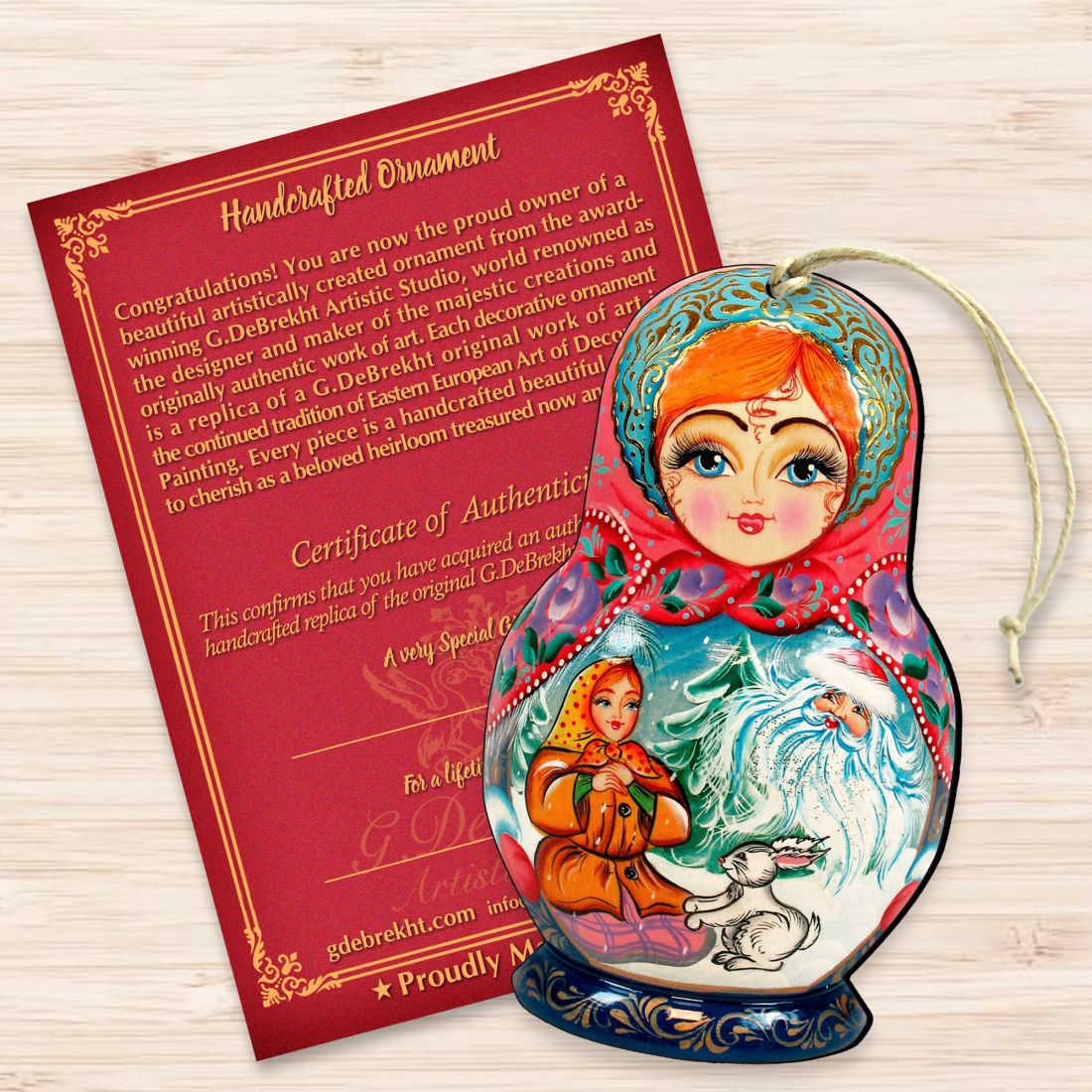 Morozko Nesting Doll Wooden Ornaments by G. DeBrekht - Christmas Decor - 8115951