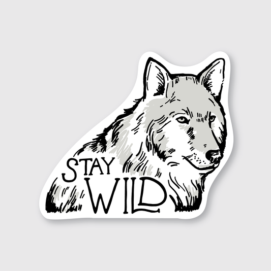 Wolf Stay Wild Sticker