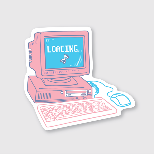 Loading Retro Computer Sticker