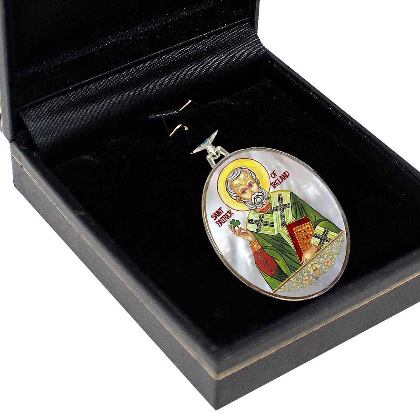 Pearl Saint Patrick Silver Plated Mother of Pearl Necklace Jewelry - 43060