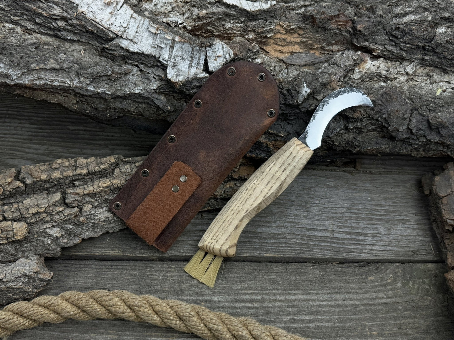 Forged Mushroom Knife with Brush, 6.5 cm (2.56 inches)