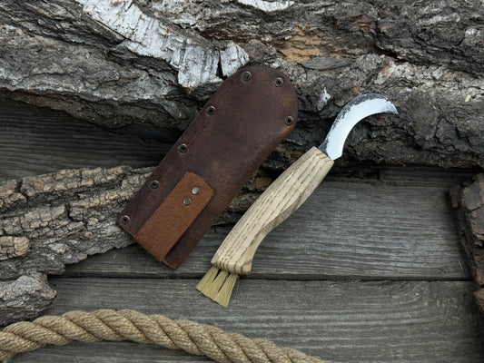 Forged Mushroom Knife with Brush, 6.5 cm (2.56 inches)