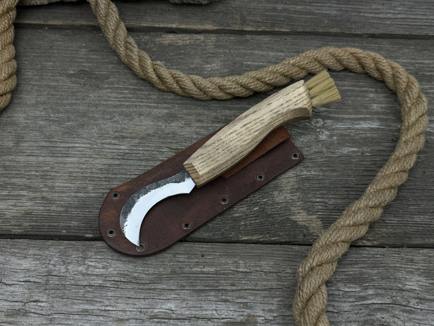 Forged Mushroom Knife with Brush, 6.5 cm (2.56 inches)