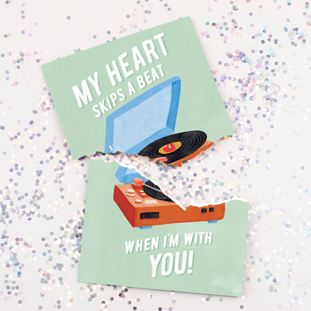 Endless Never Gonna Give you Up Valentines Card with Glitter