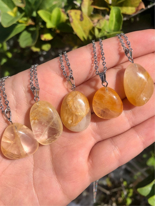 Golden Healer Crystal Pendant Necklace – 18” Chain, Intuitive Pick