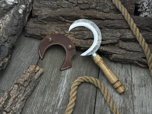 Hand-Forged Athame Ritual Witch Sickle, ⌀ 13 cm (5.12 inches)
