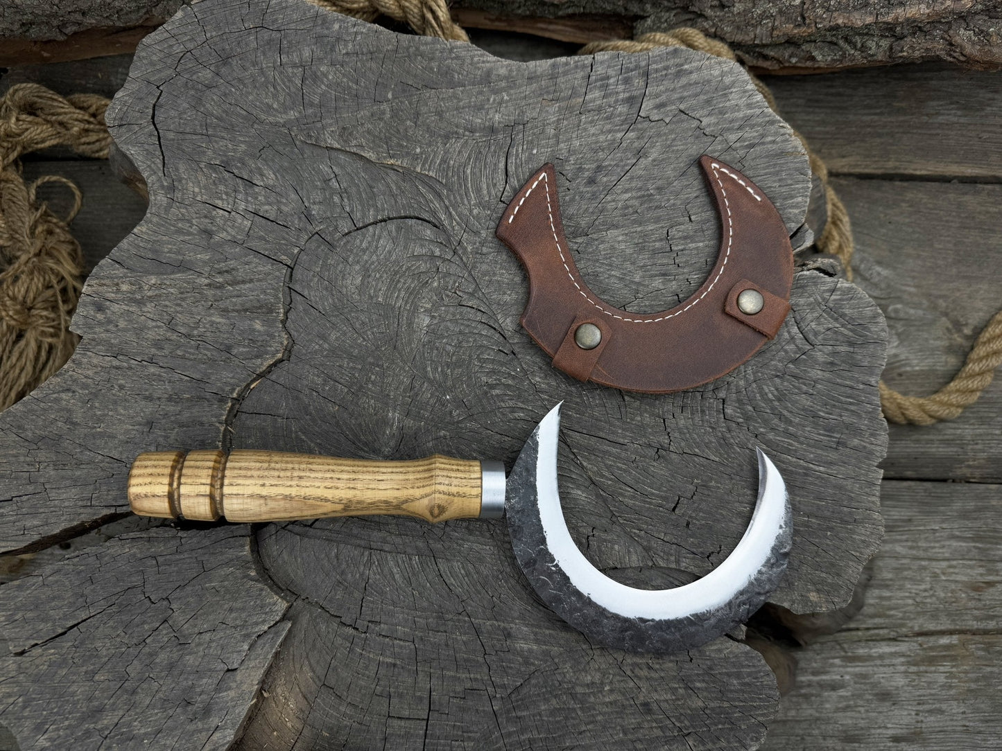 Hand-Forged Athame Ritual Witch Sickle, ⌀ 13 cm (5.12 inches)