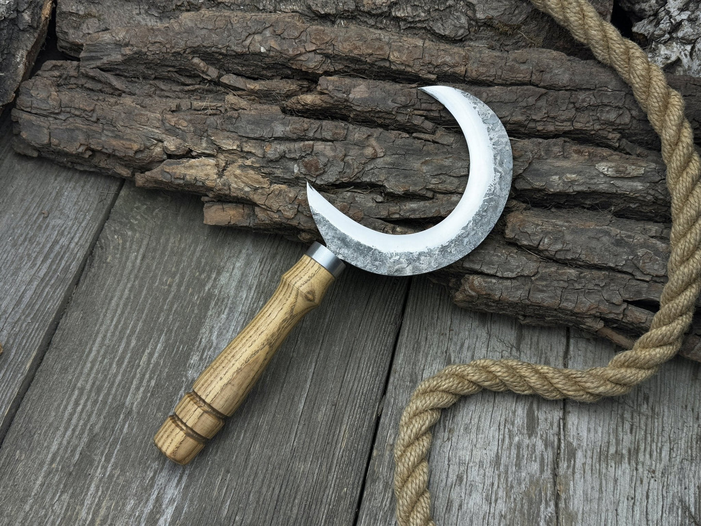 Hand-Forged Athame Ritual Witch Sickle, ⌀ 13 cm (5.12 inches)