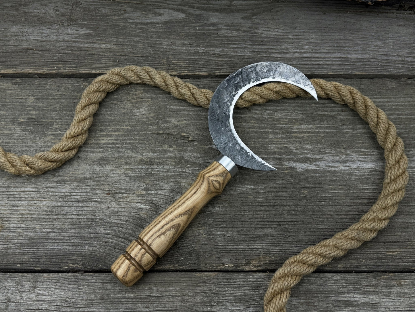 Hand-Forged Athame Ritual Witch Sickle, ⌀ 13 cm (5.12 inches)