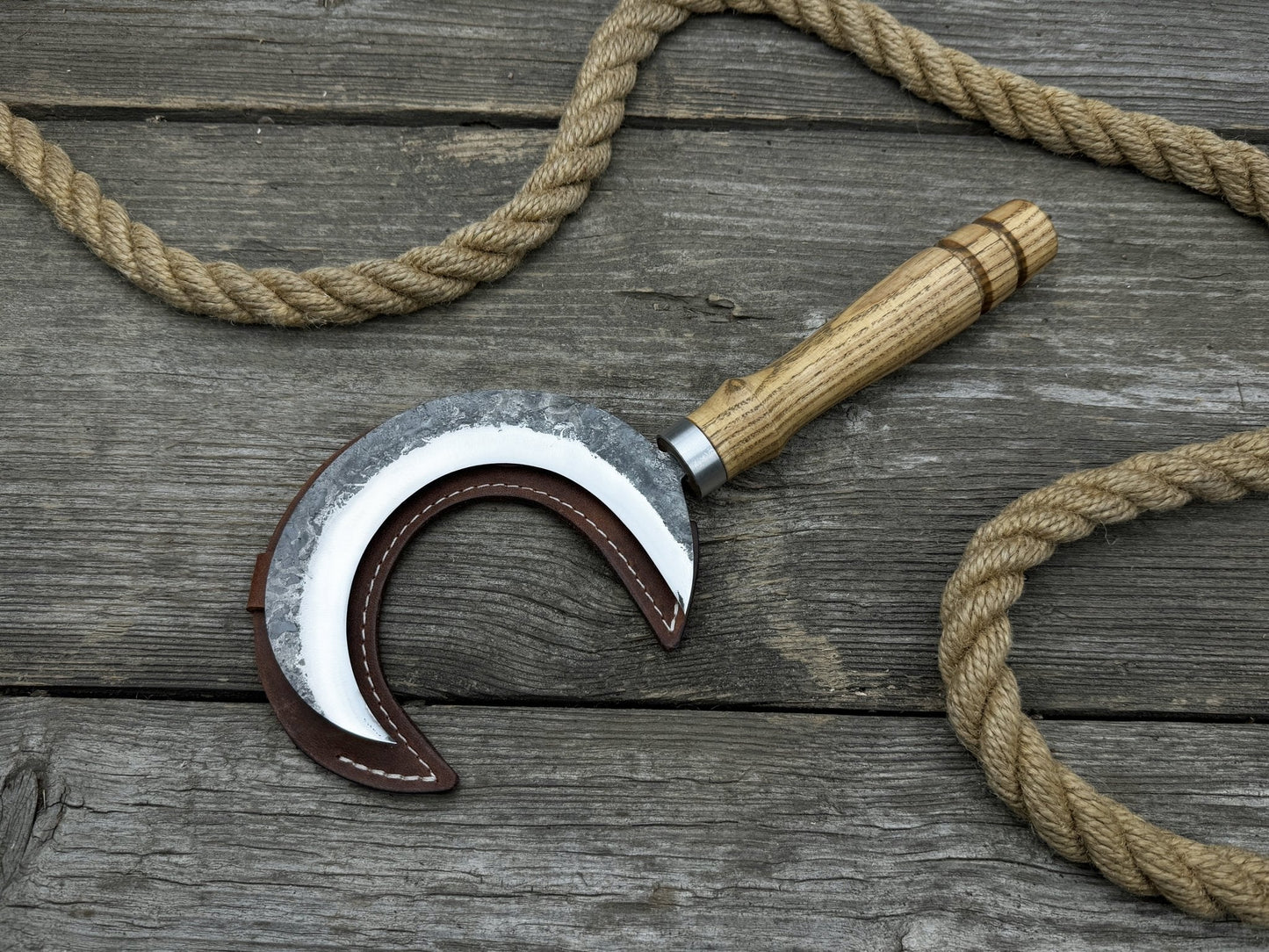 Hand-Forged Athame Ritual Witch Sickle, ⌀ 13 cm (5.12 inches)