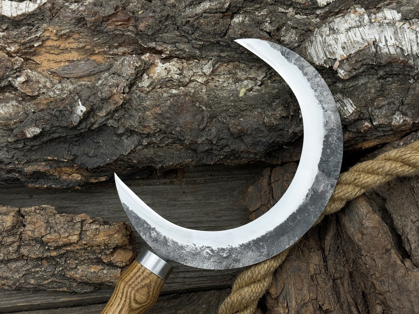 Hand-Forged Athame Ritual Witch Sickle, ⌀16.5 cm (6.5 inches)