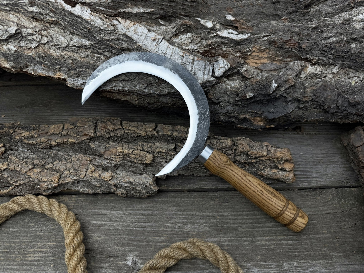 Hand-Forged Athame Ritual Witch Sickle, ⌀16.5 cm (6.5 inches)
