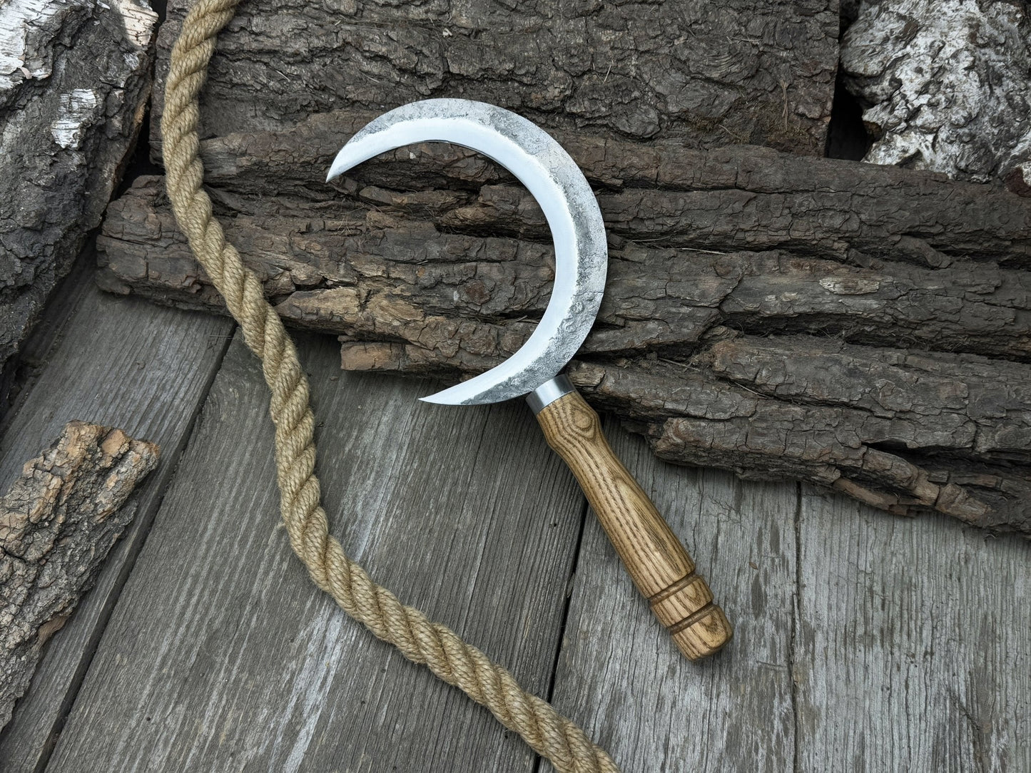 Hand-Forged Athame Ritual Witch Sickle, ⌀16.5 cm (6.5 inches)
