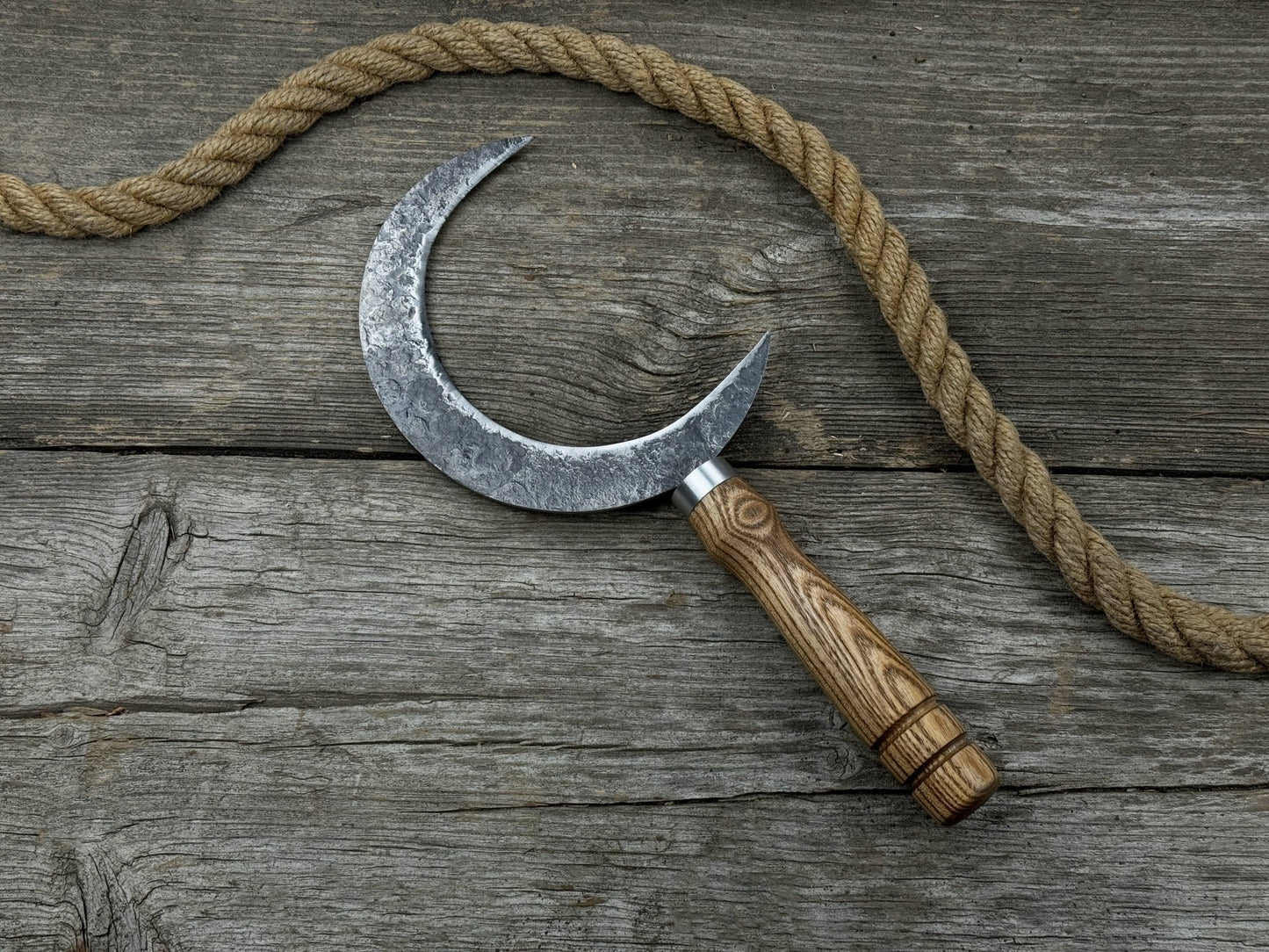 Hand-Forged Athame Ritual Witch Sickle, ⌀16.5 cm (6.5 inches)