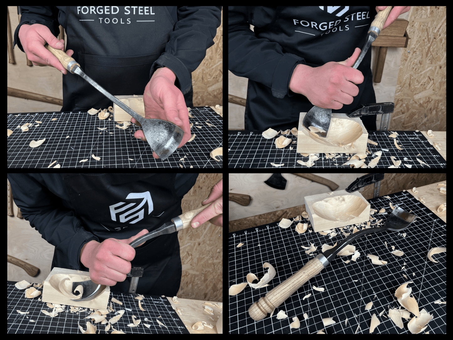 Spoon (Short) Bent Gouge, 50 - 70 mm (2 - 2.8 inches)