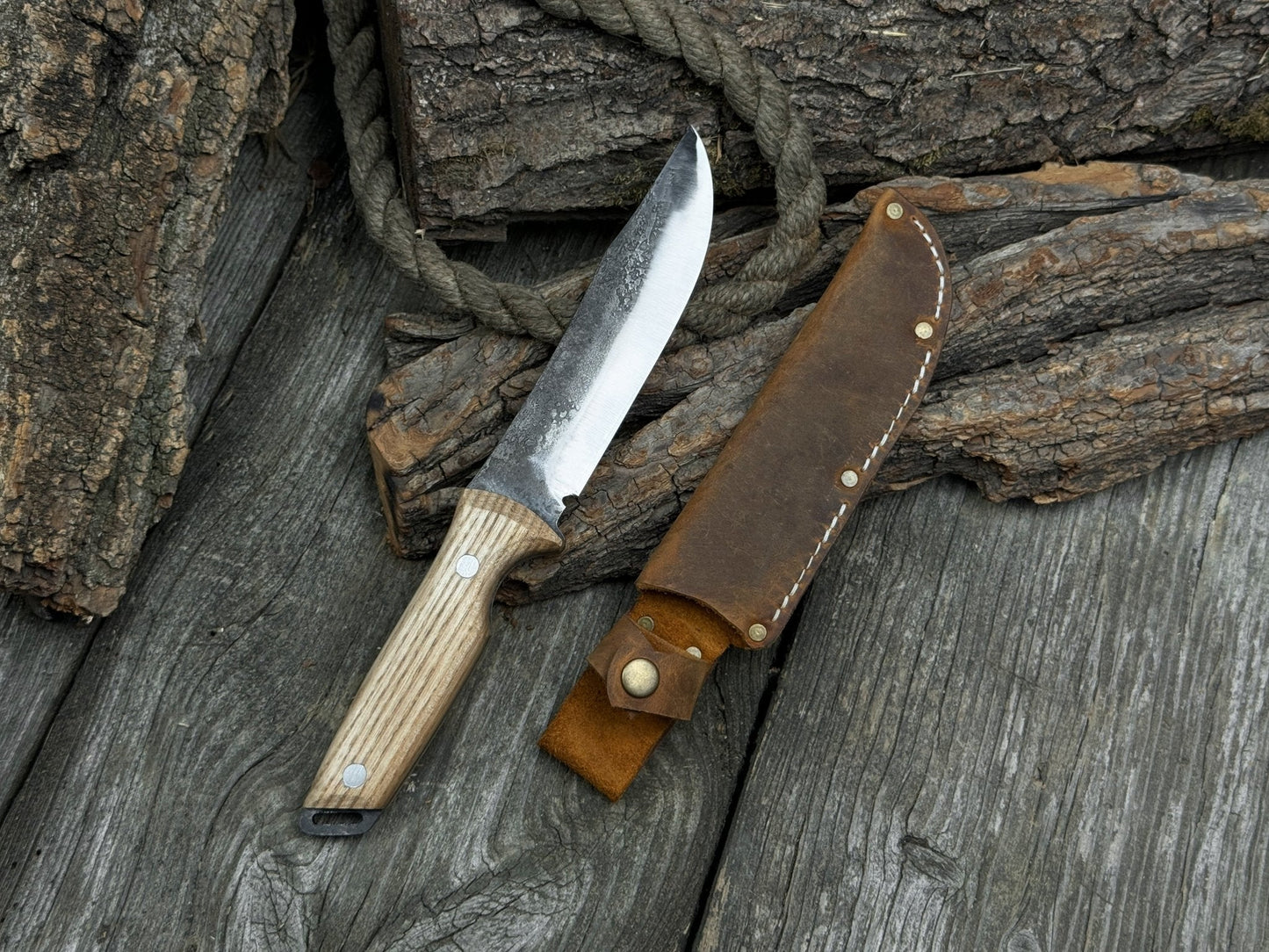 Hand-Forged Bushcraft Knife, 12 cm (4.72 inches)