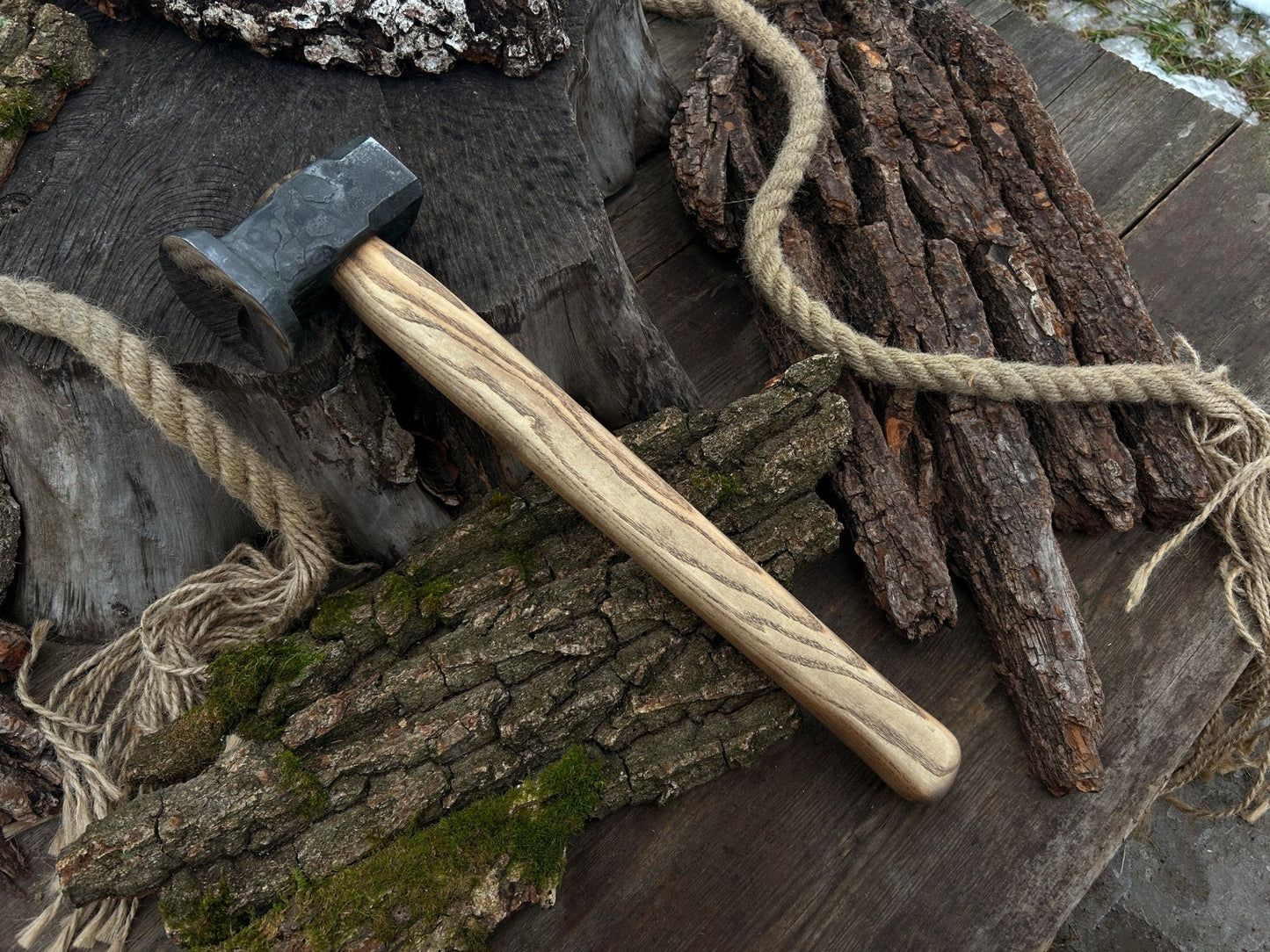 Hand-Forged Double Blacksmith's Hammer, 1.5 kg (3.3 lbs)