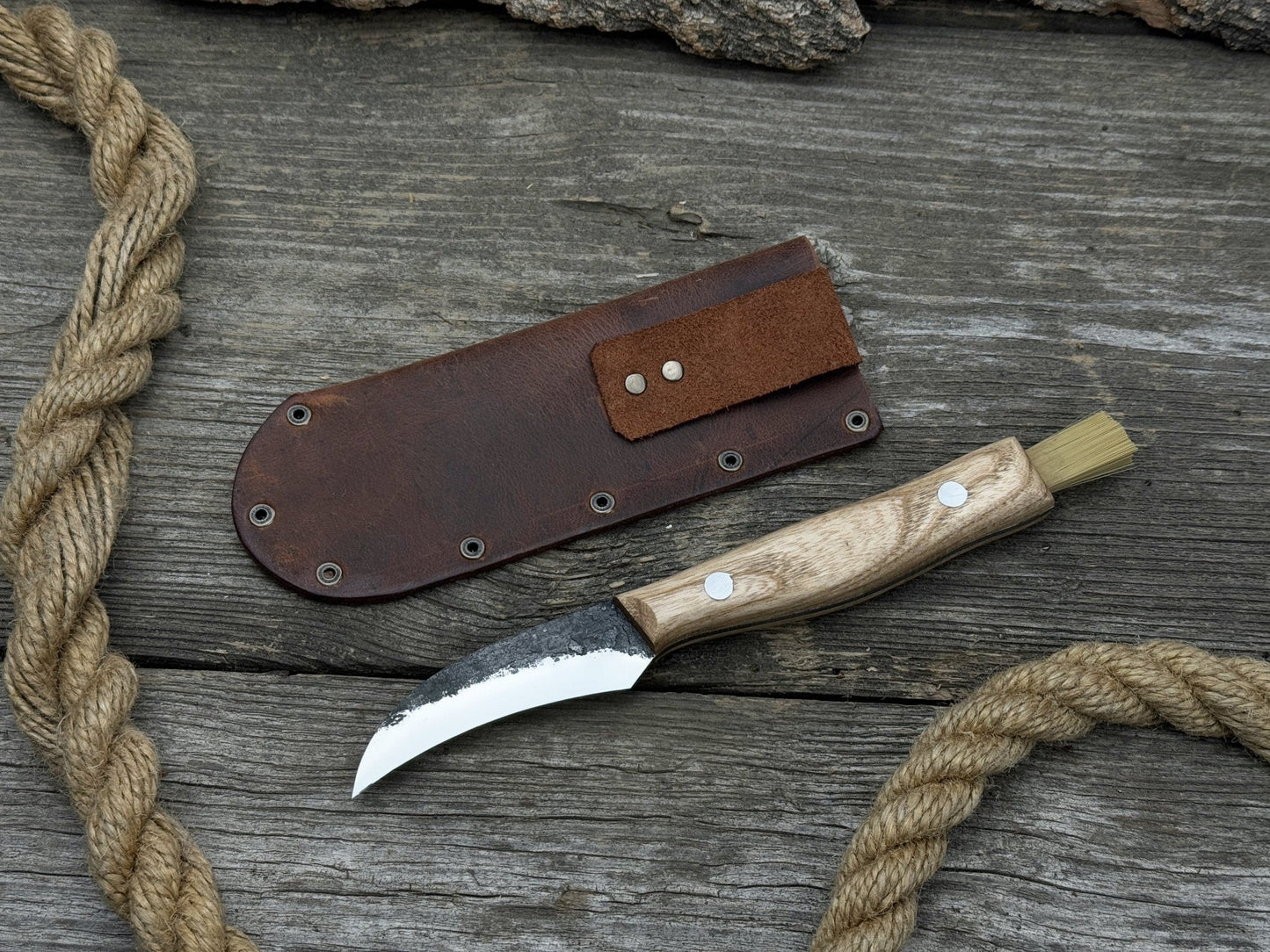 Hand-Forged Knife for Mushroom Foraging, 8 cm (3.15 inches)
