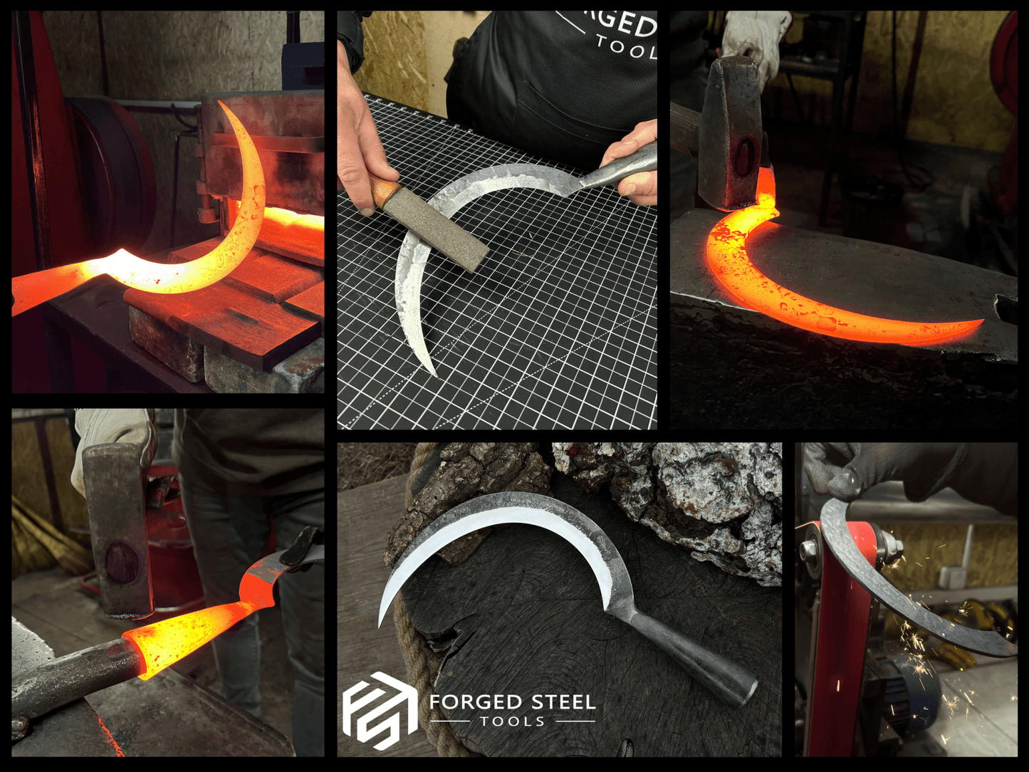 Hand-Forged Large Sickle, ⌀19 cm (7.5 inches)