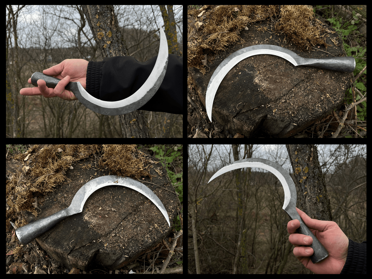 Hand-Forged Large Sickle, ⌀19 cm (7.5 inches)