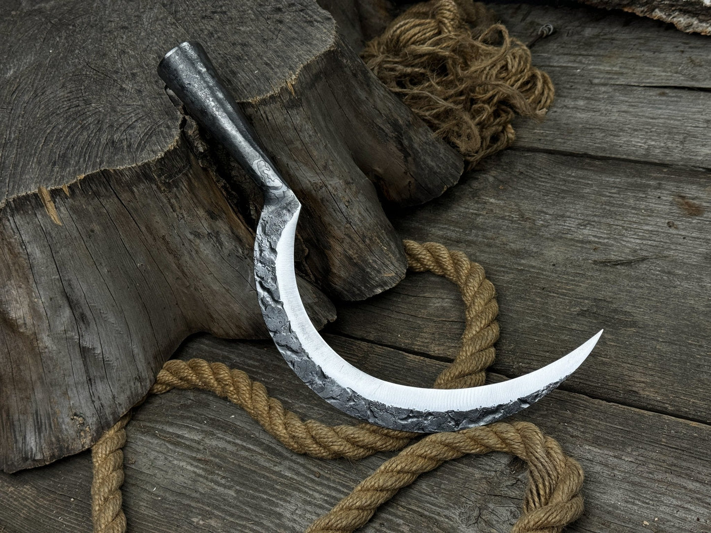 Hand-Forged Large Sickle, ⌀19 cm (7.5 inches)