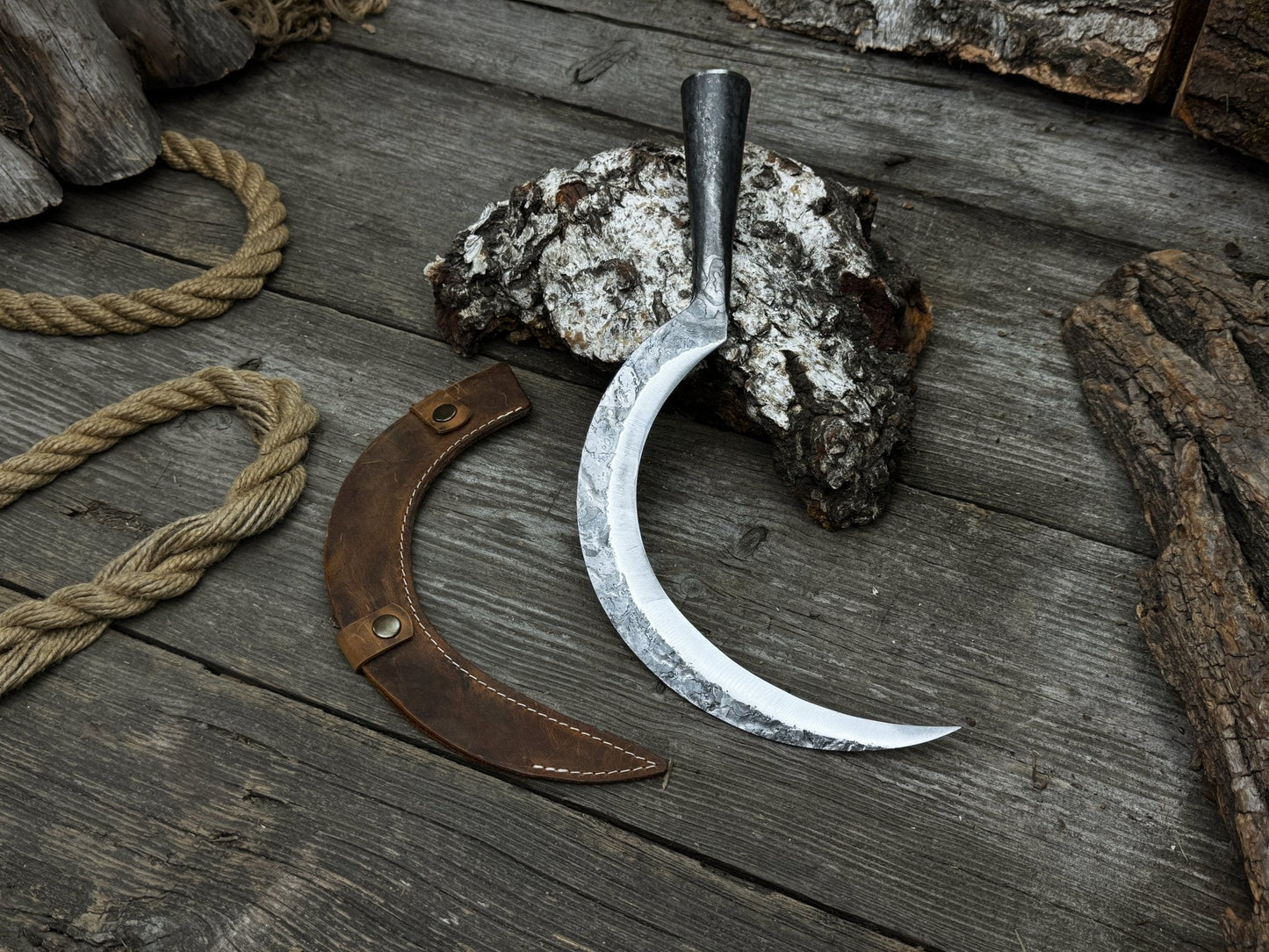 Hand-Forged Large Sickle, ⌀19 cm (7.5 inches)