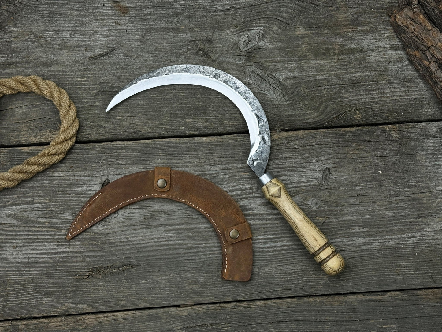 Hand-Forged Large Sickle, ⌀19 cm (7.5 inches)