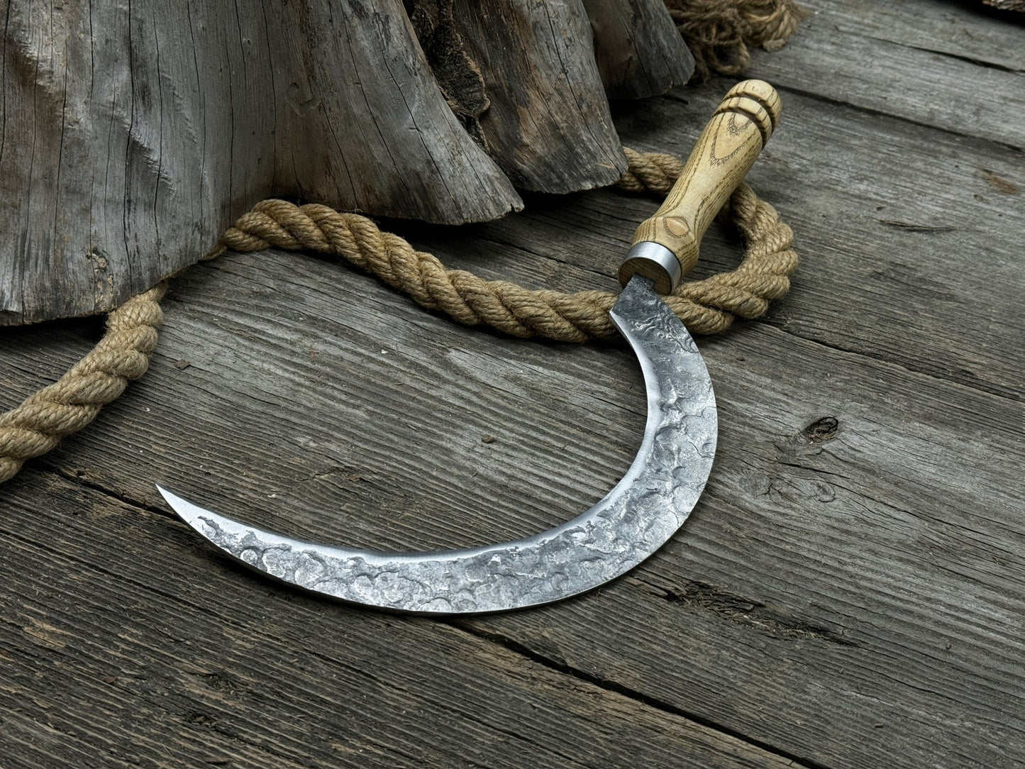 Hand-Forged Large Sickle, ⌀19 cm (7.5 inches)