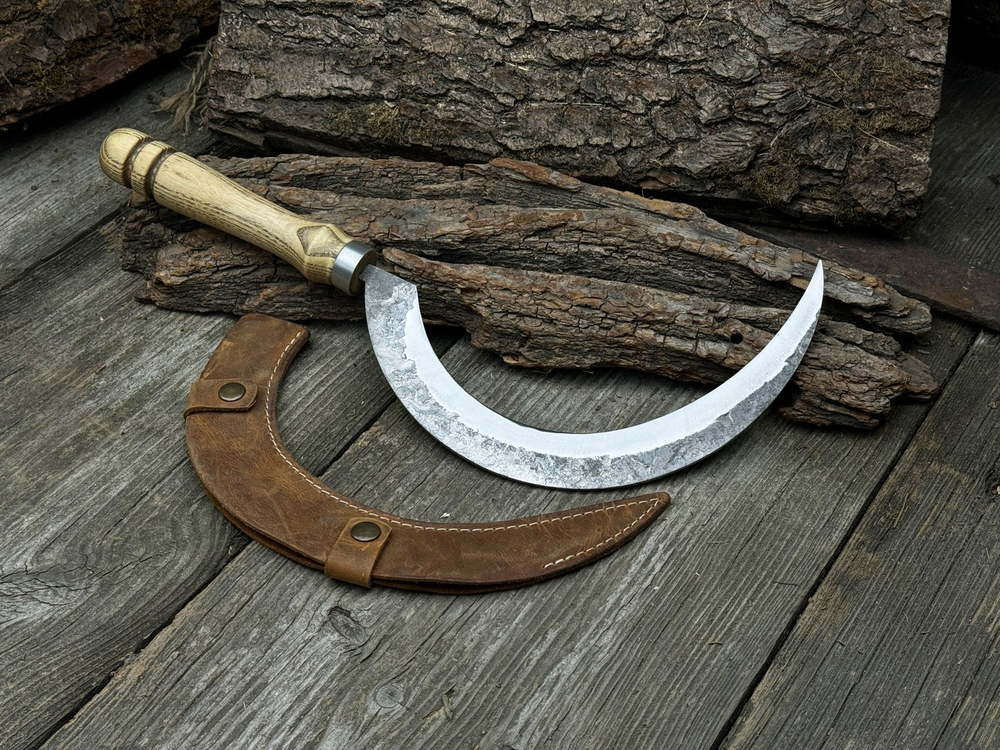 Hand-Forged Large Sickle, ⌀19 cm (7.5 inches)