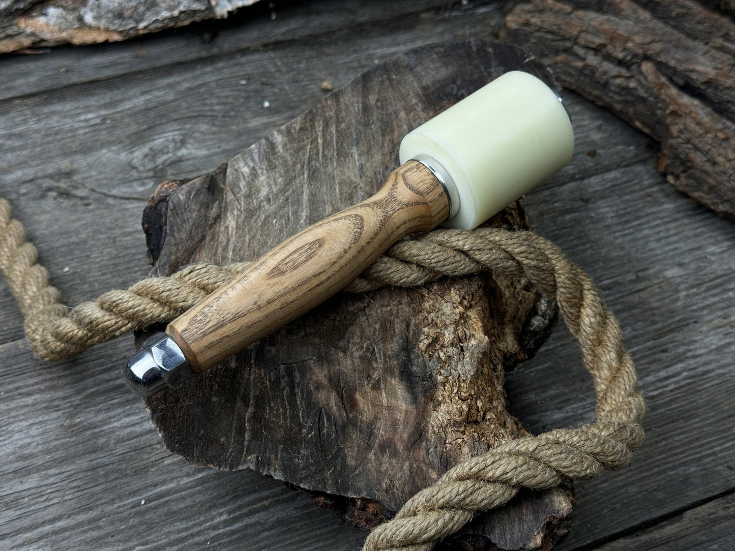 Handmade Mallet with Nylon Head, 21.5 cm (8.46 inches)