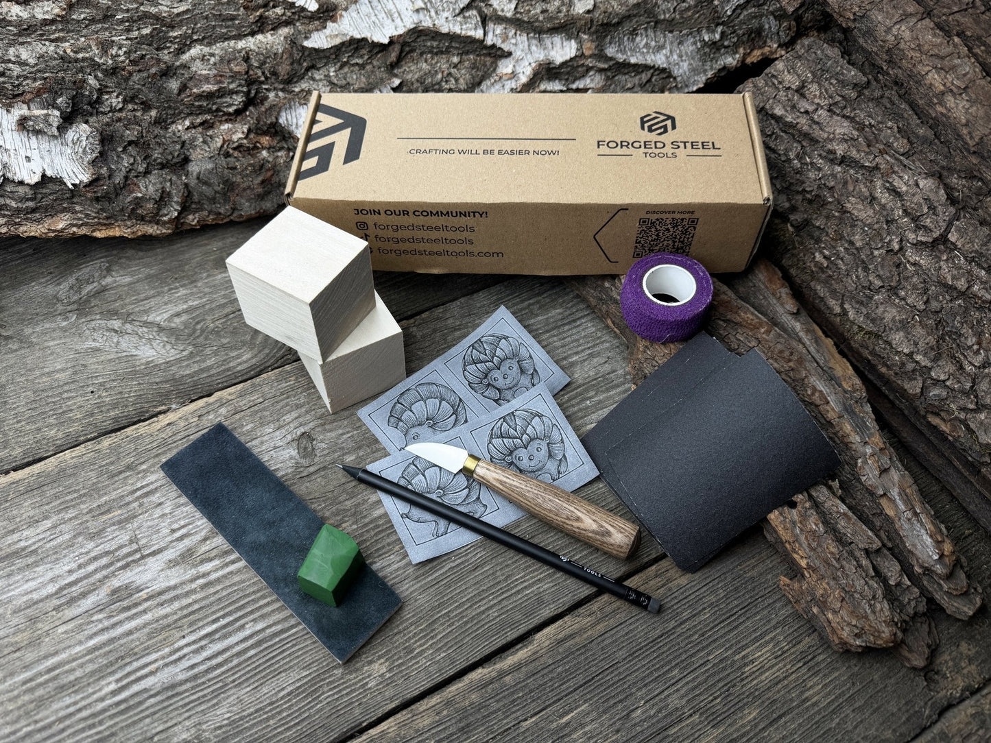 Hedgehog Carving Kit - Complete Starter Whittling Kit for Beginners, Adults, Teens, and Kids