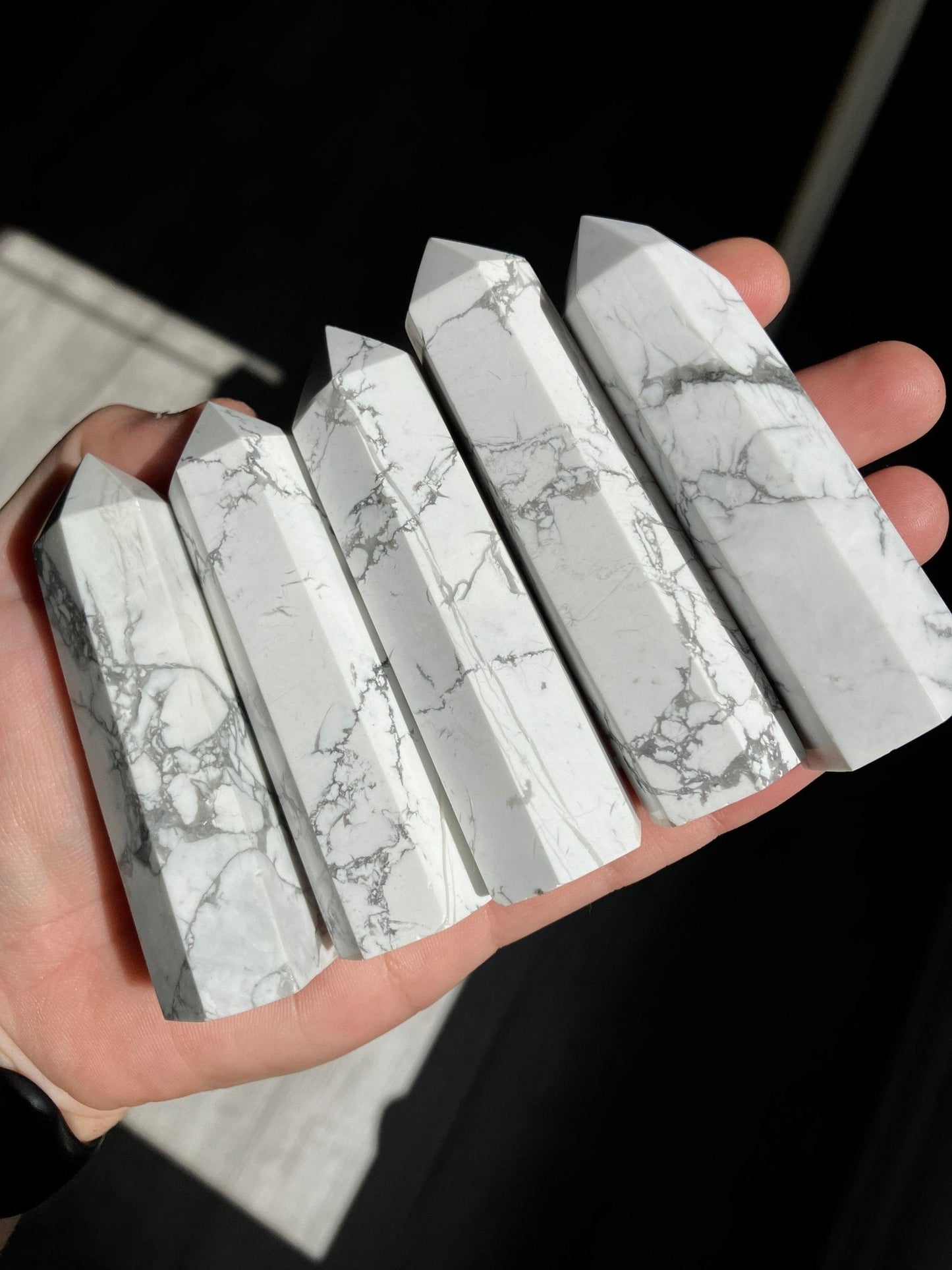 Howlite Tower – 3” to 3.5” Polished Point, Intuitive Pick