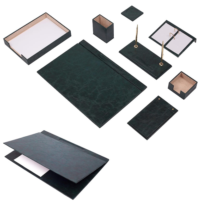 MOOG Leather Desk Set - Single Document Tray- Brown - 10 PCS