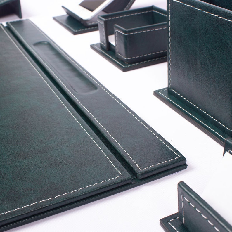 MOOG Luxury Desk Set-9 Accessories- Brown- 9 PCS