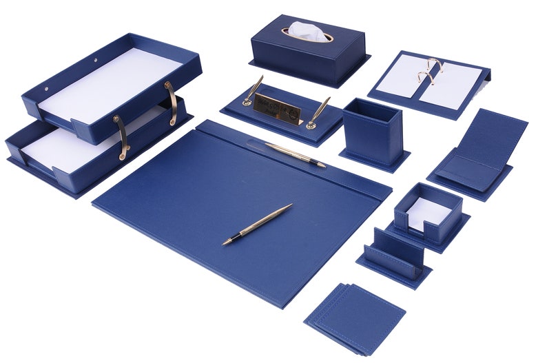 MOOG Luxury Desk Set- 14 Accessories -Black- 14 PCS