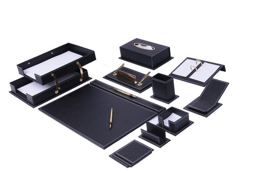 MOOG Luxury Desk Set- 14 Accessories -Black- 14 PCS