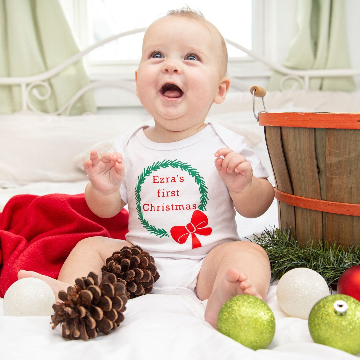Baby's Personalized First Christmas Bodysuit