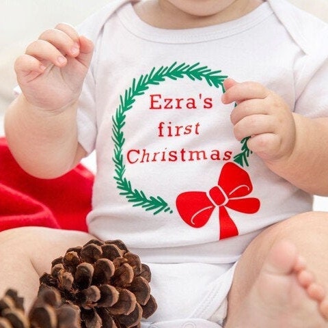 Baby's Personalized First Christmas Bodysuit