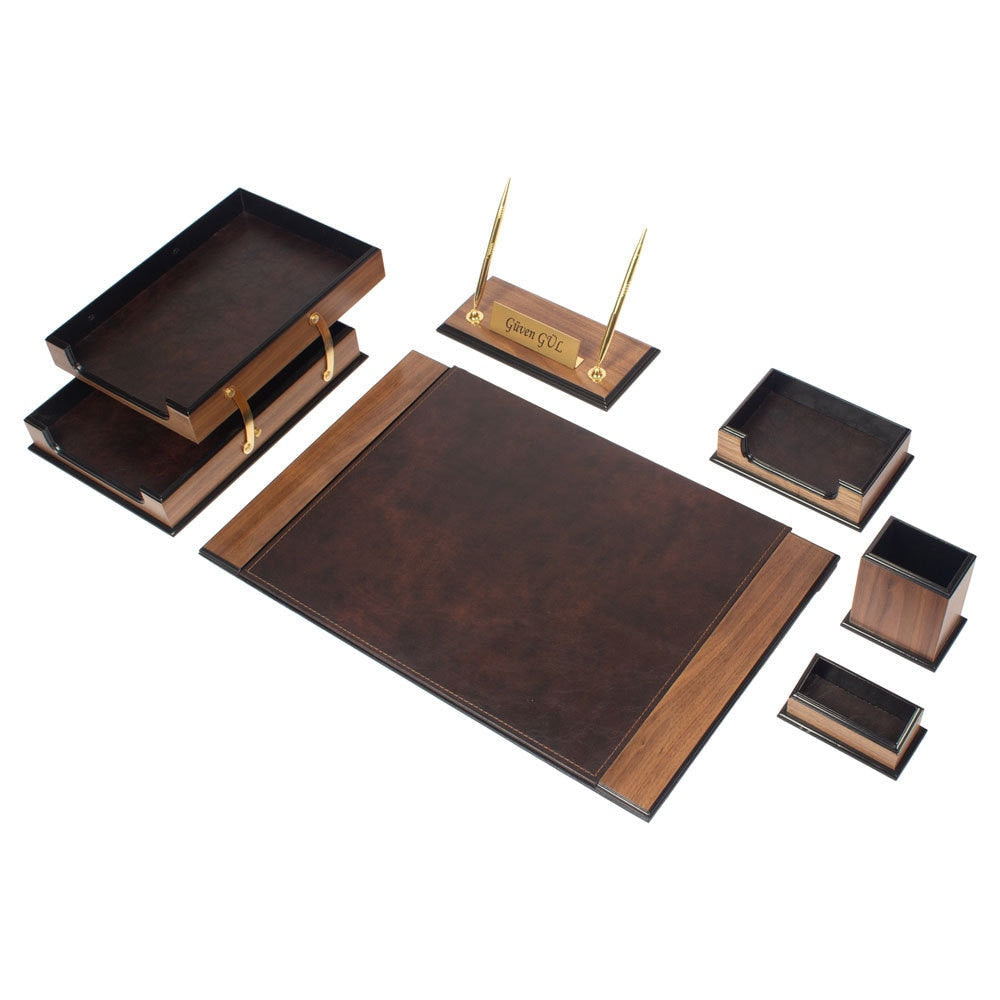 MOOG Wooden Prestige Desk Set -Walnut- 8 PCS
