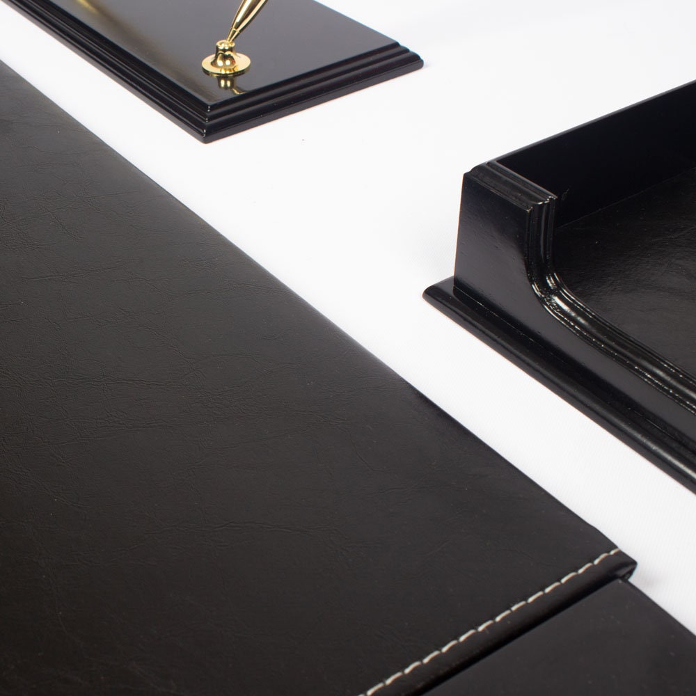 MOOG Wooden Prestige Black Desk Set - 8 PCS