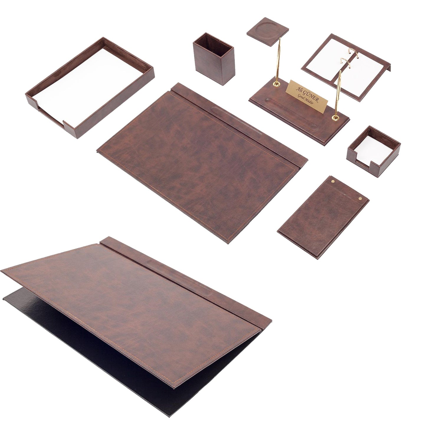 MOOG Leather Desk Set - Single Document Tray- White - 10 PCS