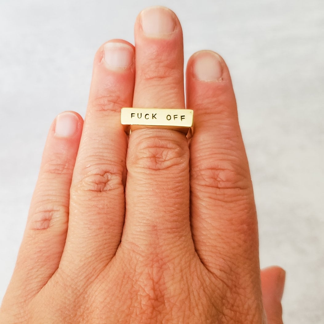 PETTY Gold or Silver Flat Top Ring