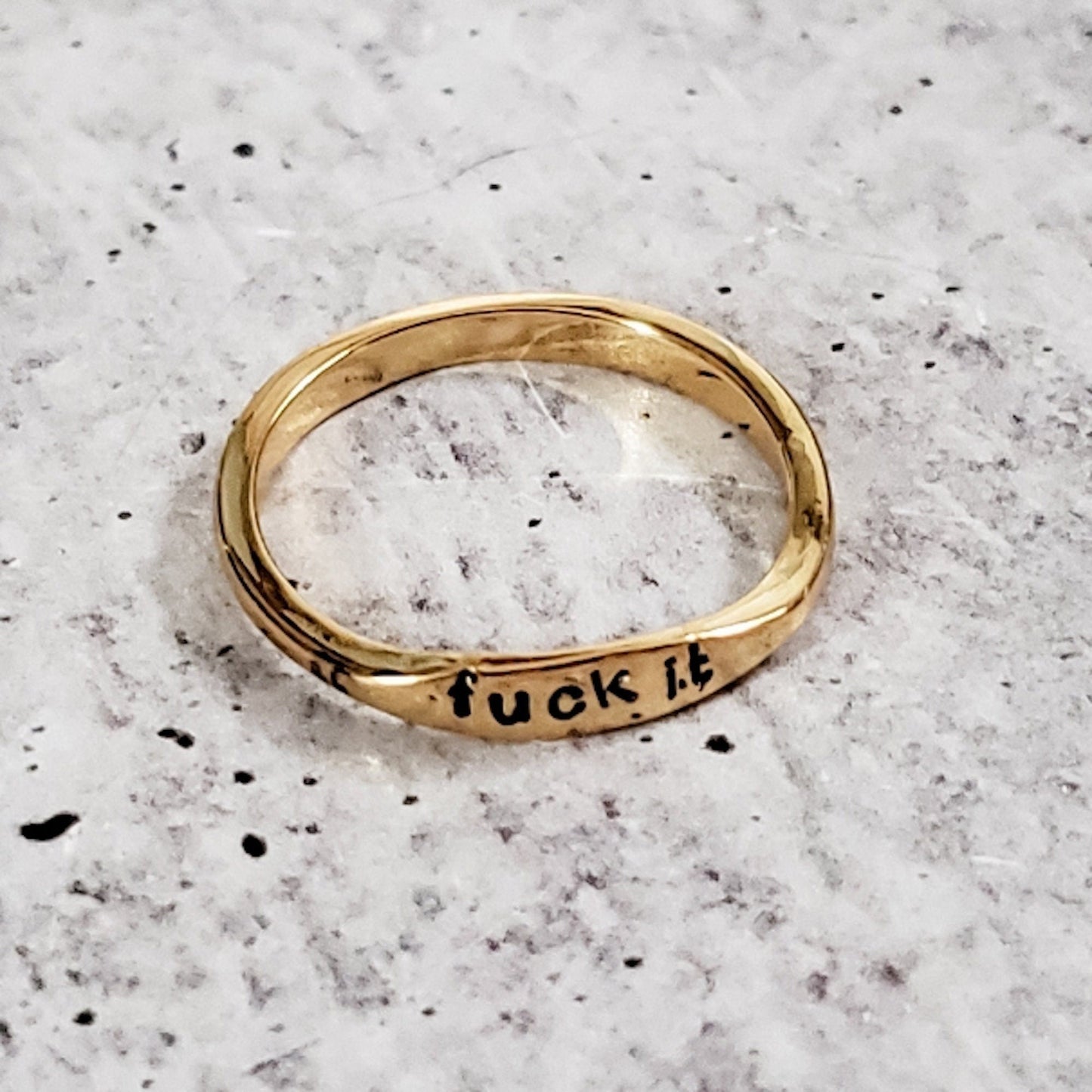 FUCK IT Dainty Gold or Silver Ring